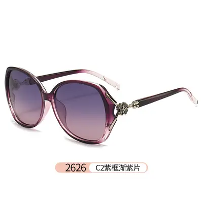 Polarized Four-Leaf Clover Large-Frame Retro Sunglasses for Women - 8