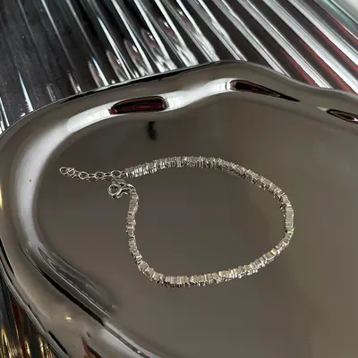 S925 Silber mehrschichtige Halskette französischer Stil Kettenglieder - 7