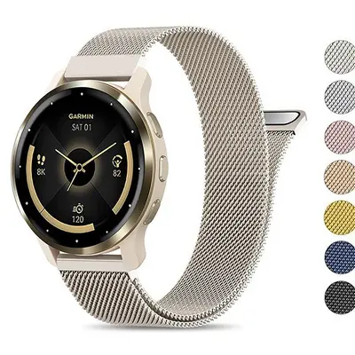 Garmin Venu ve Forerunner 570/265/255 uyumlu Milanese metal kordon