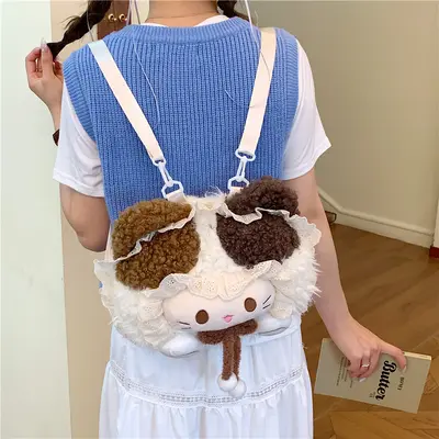 2026 Frühjahrskollektion modischer minimalistischer Trend-Freizeitrucksack mit cartoon-Plüsch süßem Rucksack für Damen