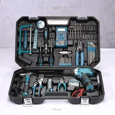 Storage tool box electric drill set multifunctional manual home hardware tool combination set tool bag - 10