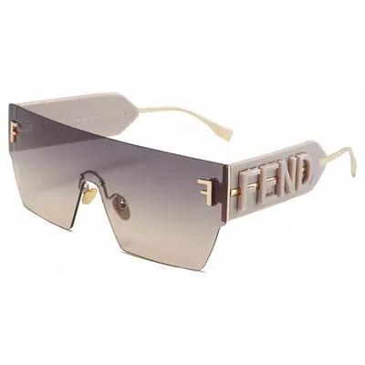 Rahmenlose Einteiler-Trend-Sonnenbrille, Unisex, breiter Bügel - 12