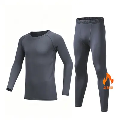 Kids Thermal Underwear Set, Fleece-Lined Quick-Dry Long Sleeve - 13