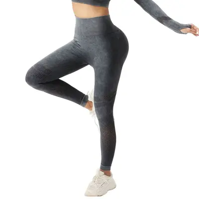 High-Waist Pfirsich-Lifting Yoga-Hose, Wasserwäsche, matt, nahtlos - 7