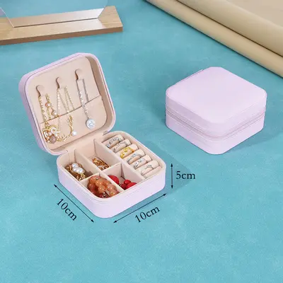 Schmuckschatulle Reise-Aufbewahrungsbox tragbar Geschenkbox Ohrstecker Ring Verpackung Schmuckdose Premium-Schmuckkasten Schmuckkästchen Schmuckschatulle - 11
