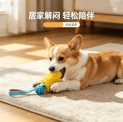 Peluş köpek çiğneme oyuncağı, dayanıklı ve sesli - 3