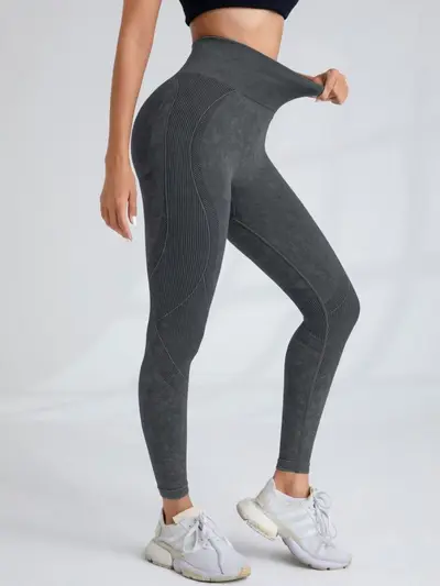 Dikişsiz yoga pantolonu kadın, kum yıkama, hızlı kuruyan, tırnak kaldırıcı - 8