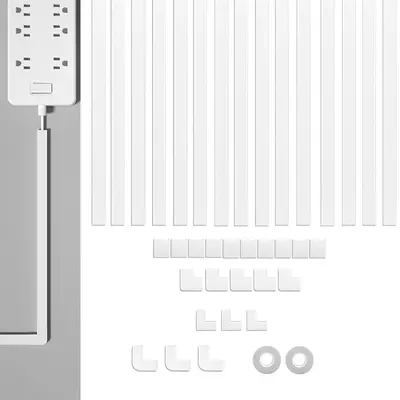 PVC Surface-Mounted Cable Trunking Set, Flame-Retardant, Self-Adhesive - 8