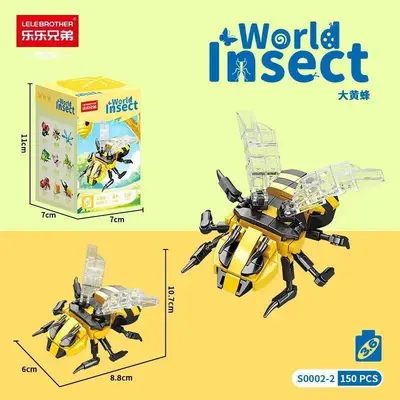 Çocuklar için eğitici blok insan yapımı böcek modeli seti, kelebek ve akrep