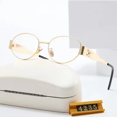 Ovale Metall-Sonnenbrille, Cat-Eye, breiter Rahmen - 11