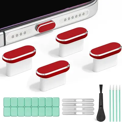 Telefon Toz Koruma Ağı USB C Toz Kapağı iPhone 15/16/17 için Toz Koruma Temizleme Seti