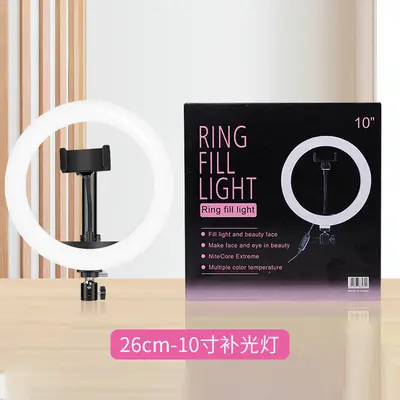 10 inch smartphone live streaming light, photography desktop ring light, LED light, smartphone fill light. - 9