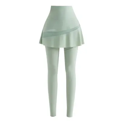 Women's Yoga Pants, Fake Two-Piece, Pockets and Mesh, Skirted Shorts - 6