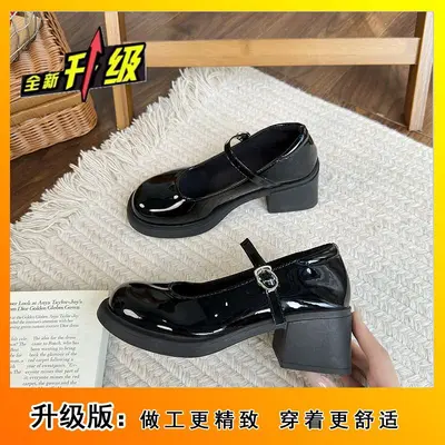 Women's Round-Toe Chunky Heel Mary Jane Shoes, Retro Style