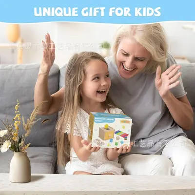Ahşap montessori 2-in-1 zeka kutusu, top atma oyuncağı