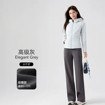 Wide-Leg Yoga Pants Fleece-Lined Large Pockets Winter - 9