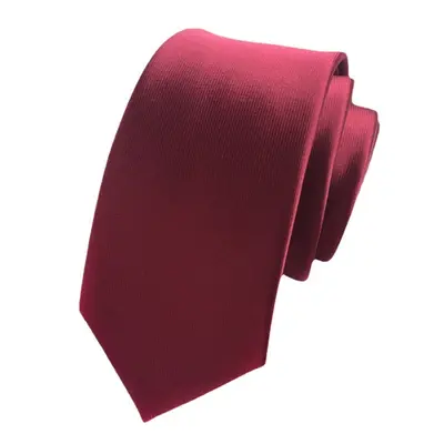 Erkek Dar Düz Renk Kravat, 6 cm, Kore Tarzı, Resmi ve Düğün