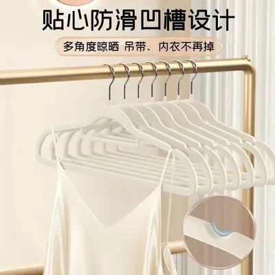 植绒衣架家用防滑无痕晾晒收纳衣挂加厚服装店整理师防鼓包衣服撑 - 5