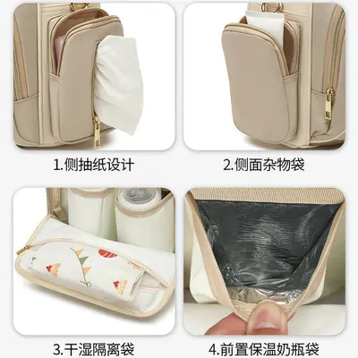 Large Waterproof Mommy Bag, Crossbody Maternity Hospital Bag and Backpack