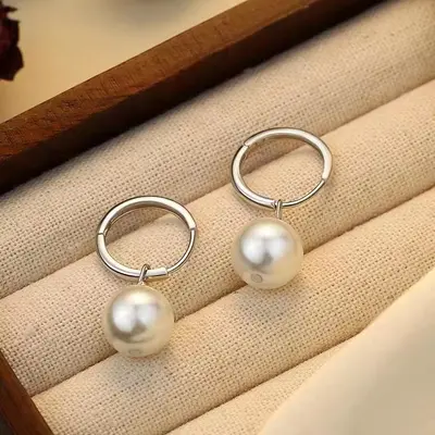 925 sterling silver pearl earrings luxury women's earrings - 2