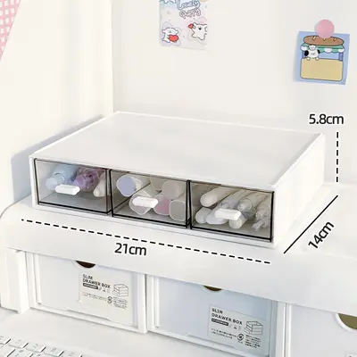 Plastic desktop storage box cosmetics stackable jewelry organizer - 9