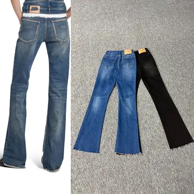 Yüksek Belli Kot Pantolon, Yüksek Esneklik, Geniş Paça