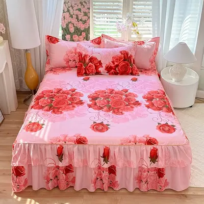 Thickened Brushed Single Bed Skirt, Three-Piece Set, Simmons Compatible - 8