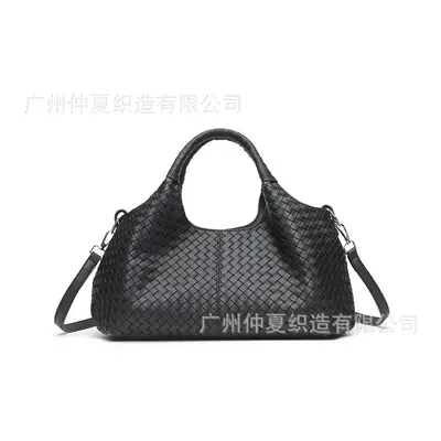 Vintage Woven Soft Leather Women's Crossbody Bag, Large Capacity - 4