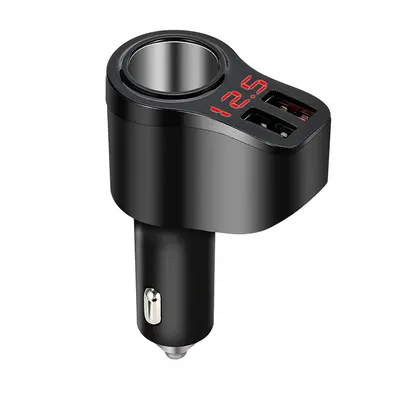 Super Fast Car Charger with USB Cigarette Lighter Adapter and Digital Display - 6