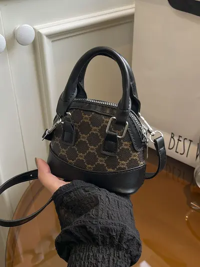 Kore Tarzı Mini Kabuk Çanta, Kız Çocuk ve Anne-Kız Model, Kontrast Renk - 9