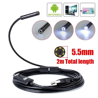 USB endoskop 5,5 mm, su geçirmez, IP67, 1 metre kablo - 1