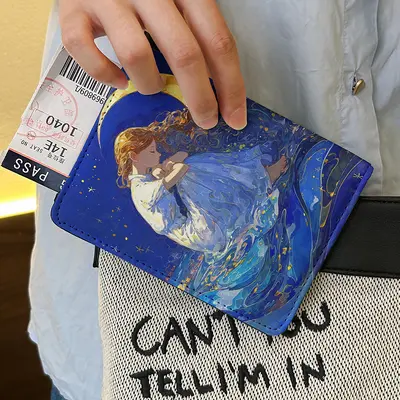 Van Gogh Yıldızlı Gökyüzü PU deri pasaport tutucu - 8