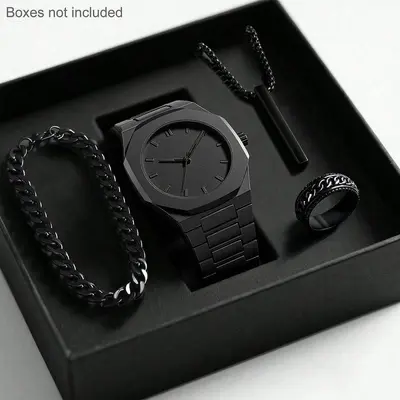 2025 Sonbahar Yeni Koleksiyon Erkek Saati Hafif Lüks Niş Yüksek Kaliteli Minimalist Moda Kuvars Saati Siyah Büyük Kadran