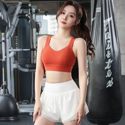 Cross-Strap Sports Bra, Large Size, Anti-Sagging, Impact-Resistant Back