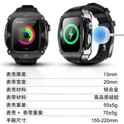 Metal Armor Sports Case for Apple Watch Ultra 10, with Silicone Strap