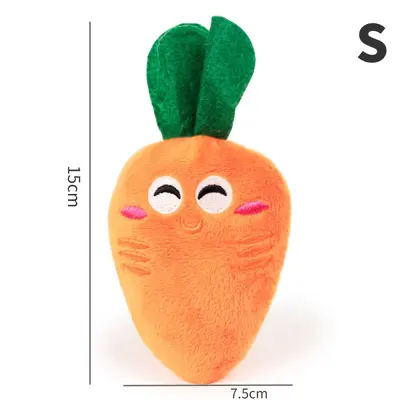Squeaky Plush Carrot Dog Toy, Durable and Chew Resistant - 8