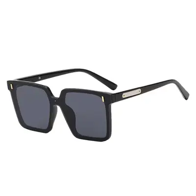 Oversized Square Sunglasses with Metal Hinges, Unisex