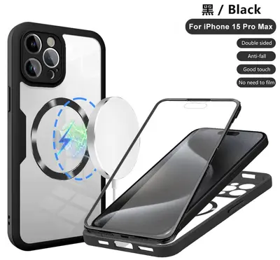 Qicai manyetik emişli iPhone 16 Pro telefon kılıfı Apple 15 kabuk filmi hepsi bir arada tam kapsamlı 14pm düşmeye karşı dayanıklı 16e - 7