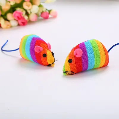 Rainbow Mouse Cat Toy, Simulated Small Mouse