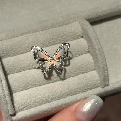 3D butterfly ring double-layer hollow - 6