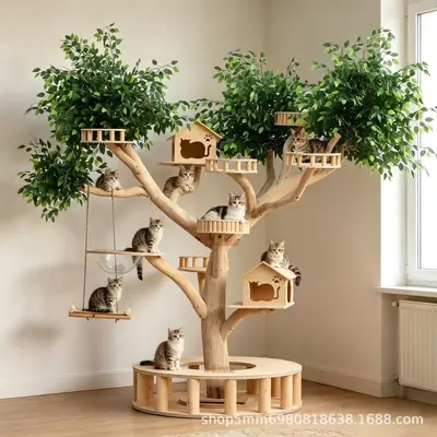 Full Set Cat Tree for Large Cats, Small Apartments, Wear-Resistant - 2