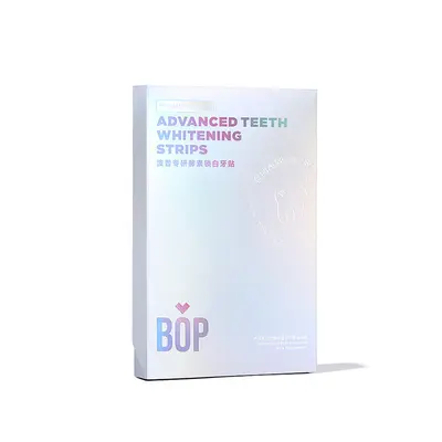 BOP Enzyme Teeth Whitening Strips, Removes Yellow Stains, Disposable - 5