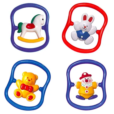 TOLO Newborn Multi-Functional Hand Rattle, Fine Motor and Sensory Training - 3