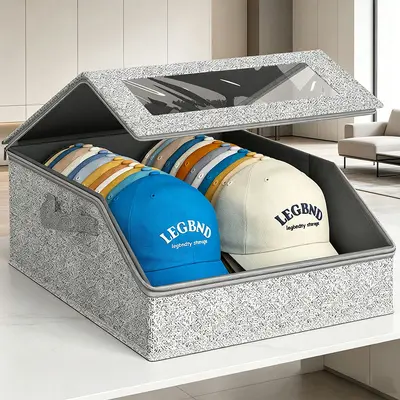 Large Foldable Hat Storage Box with Lid