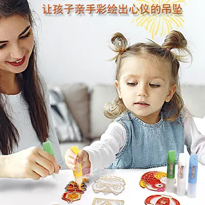 儿童DIY免烤胶画涂色填色挂件学校学生机构益智手工制作涂鸦玩具 - 3