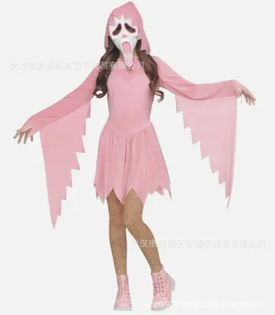 Uzun düzensiz cadı kostümü, Cadılar Bayramı cosplay elbisesi