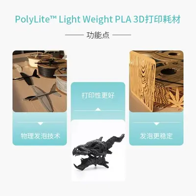 Филамент для 3D-печати PolyLite™ LW-PLA Lightweight Low-Density Foamed PLA, 1.75 мм, 800 г