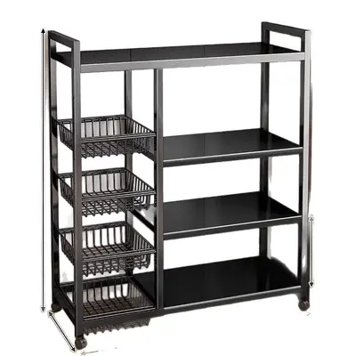 Kitchen storage shelf multi-layer mobile vegetable basket - 6