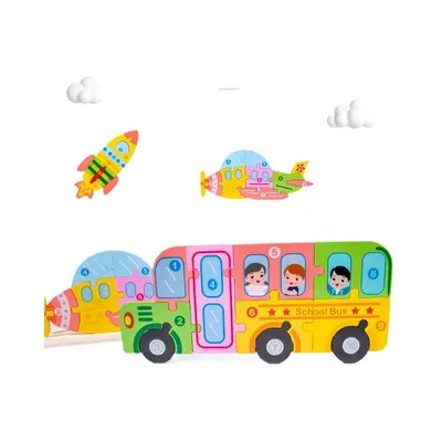 儿童木制大号动物立体卡扣拼图3D幼儿园宝宝益智早教启蒙玩具批发