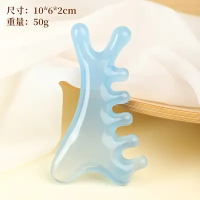 Harz 4-in-1 Gua Sha Massagekamm für Gesichtskonturierung und Lifting Beauty Wellness Massagegerät Faszien Scraping Gesichtsbürste Meridian Massagebürste - 11